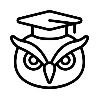 Bilge Baykuş ağ ikonu vektör illüstrasyonu