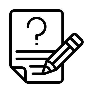 Soru Belgesi simgesi, vektör illüstrasyonu yaz 