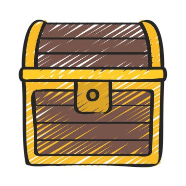 hazine sandığı web simgesi vektör illüstrasyonu