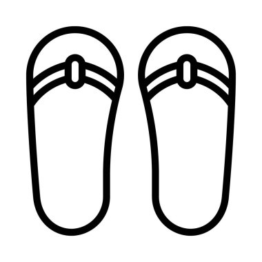 Parmak arası terlik ikonu. Beyaz arkaplanda izole edilmiş web tasarımı için Sandals vektör simgesi 