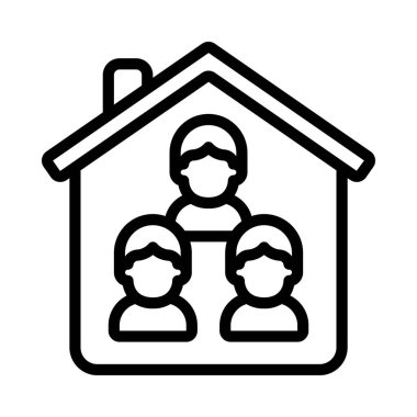 Ev Çalışanları simgesinde, vektör illüstrasyonu basit tasarım