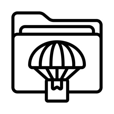 Hava bırakma dizini simgesi, vektör illüstrasyonu  