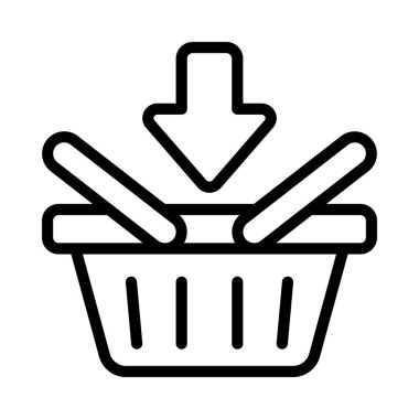 Sepet Web simgesi vektör illüstrasyonunu doldur