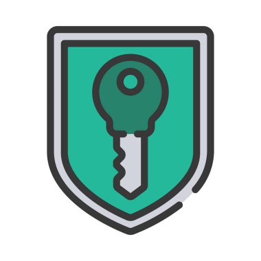 Kriptografi web simgesi vektör çizimi