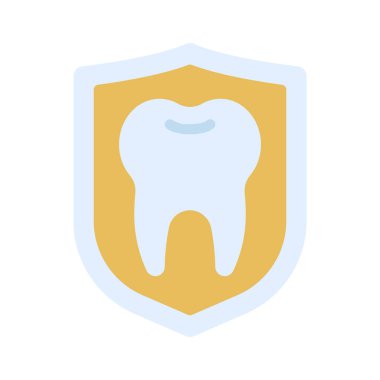 Diş Kapağı Simgesi Basit Vektör İllüstrasyonu