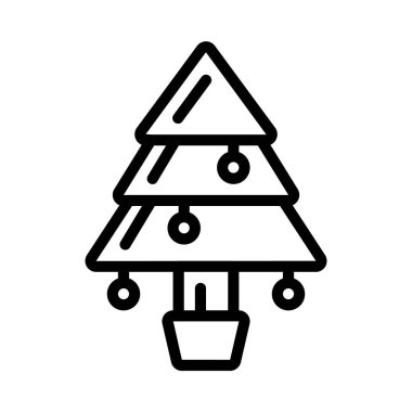 Noel ağacı simgesi, vektör illüstrasyonu basit tasarım