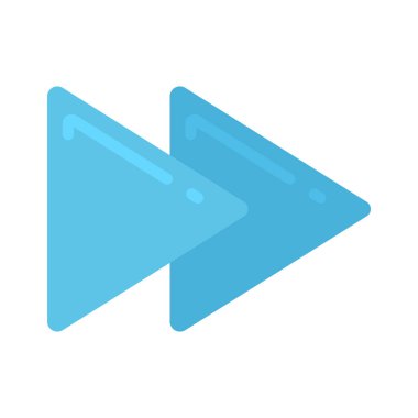 Beyaz arkaplanda izole edilmiş web tasarımı için hızlı ileri vektör simgesi