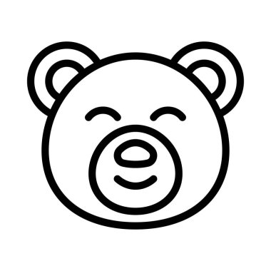 Ayı başı hayvan simgesi taslak biçiminde