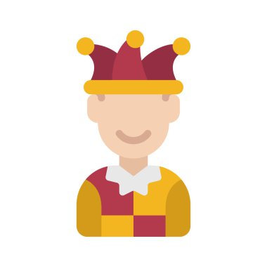 Court Jester web simgesi vektör illüstrasyonu