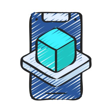 Artırılmış Gerçeklik simgesi vektör illüstrasyon tasarımı