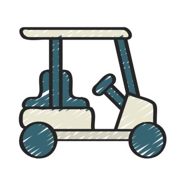 Golf Cart web simgesi vektör illüstrasyonu