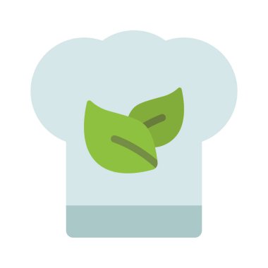 Vegan Şef simgesi, vektör illüstrasyonu basit tasarım