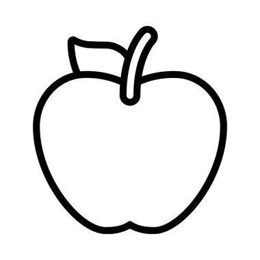 elma meyve ikonu vektör illüstrasyonu 