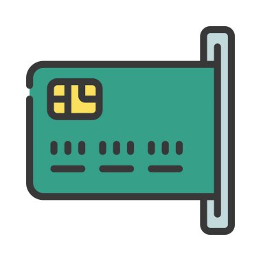 Kredi kartı web simgesi vektör illüstrasyonu