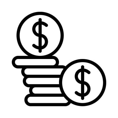 Para Sikkeleri web simgesi vektör illüstrasyonu