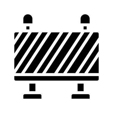 Yol Çalışıyor Bariyer Web simgesi vektör illüstrasyonu