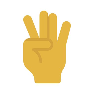 Yarı Açık El web simgesi vektör illüstrasyonuName