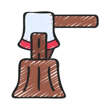 Chop Wood web simgesi vektör illüstrasyonu