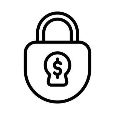 Para Kilidi web simgesi vektör çizimi