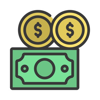 Para simgesi, vektör illüstrasyonu basit tasarım