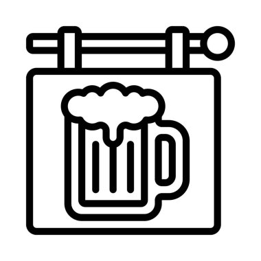 Pub İşareti Web simgesi vektör illüstrasyonu