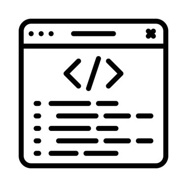 Web kodlama simgesi, vektör illüstrasyonu programlama     