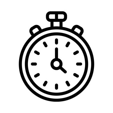 Kronometre simgesi, beyaz arkaplanda vektör illüstrasyonu  