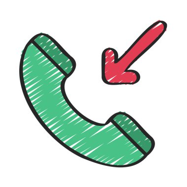 Gelen Telefon Çağrısı ikon vektör çizimi 
