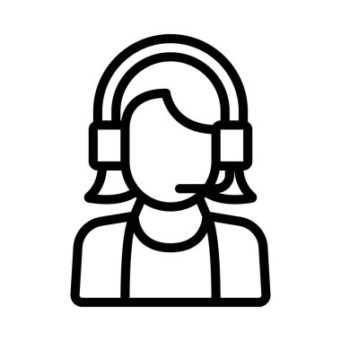 Müşteri desteği simgesi, satır tasarımı 