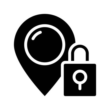 Güvenli konum pin vektör illüstrasyonu 