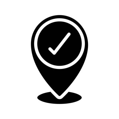 Onaylanmış Konum ikonu vektör illüstrasyonu 