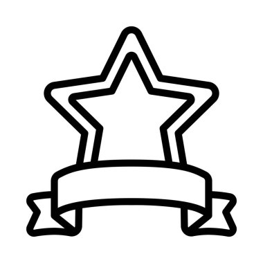 Yıldız Kurdele simgesi, vektör illüstrasyon grafik tasarımı