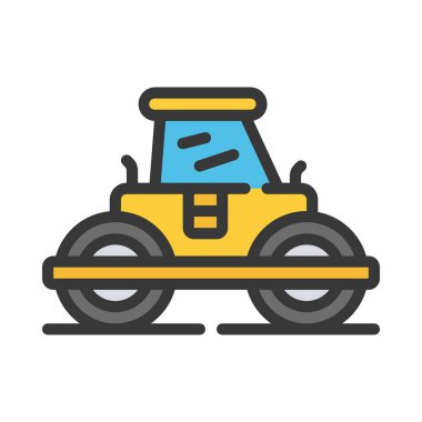 Buharlı Roller web simgesi vektör çizimi