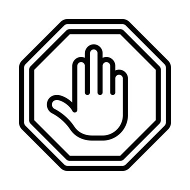 dur işareti simgesi, vektör illüstrasyonu basit tasarım