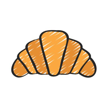 Kruvasan yassı ikon vektör çizimi 