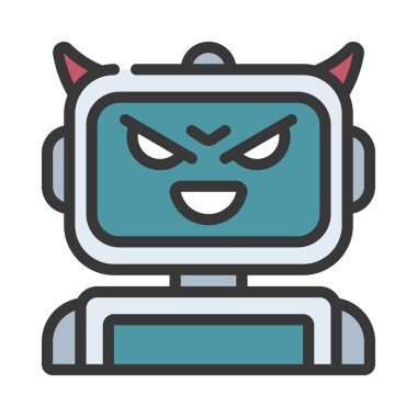 Kötü Robot Web simgesi vektör illüstrasyonu