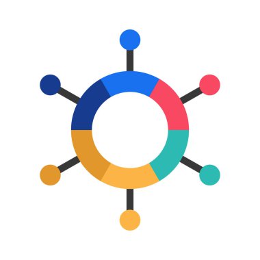  Web ve mobil uygulama tasarımınız için beyaz arkaplanda izole edilmiş pasta çizelgesi simgesi vektörü