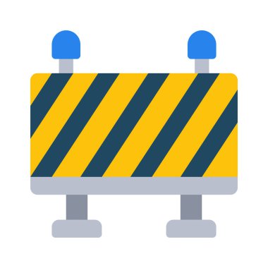 Yol Çalışıyor Bariyer Web simgesi vektör illüstrasyonu