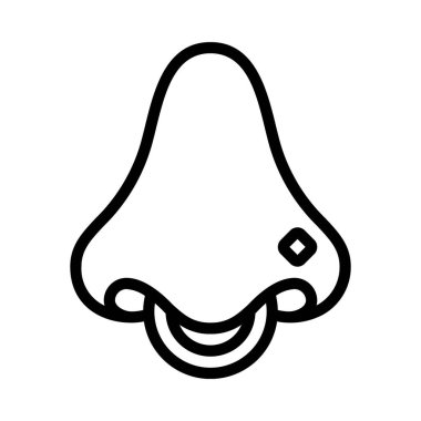 Burun Piercings web simgesi vektör çizimi