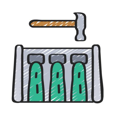 Baraj İnşaat web simgesi vektör illüstrasyonu