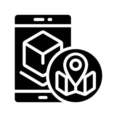 Haritalarda AR Web simgesi vektör illüstrasyonunda