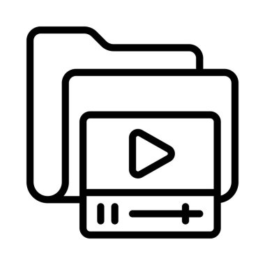 Video Dizini simgesi, vektör illüstrasyonu 