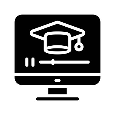 Çevrimiçi Pist Bilgisayar simgesi, vektör illüstrasyonu 