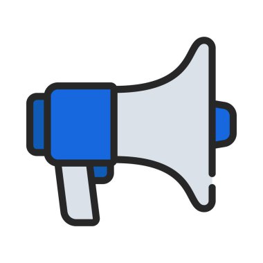 Pazarlama Bullhorn web simgesi, vektör illüstrasyonu                   