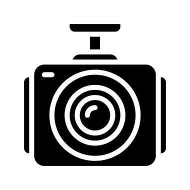 Dash Cam web simgesi vektör illüstrasyonu