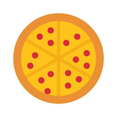 Beyaz arka plan üzerinde pizza simgesi