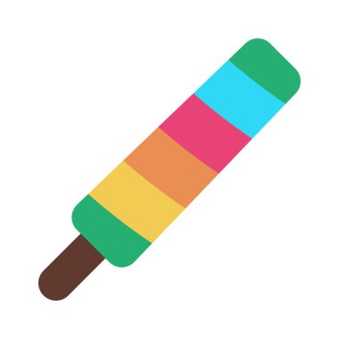  Gökkuşağı Buz Lolly vektör düz renk simgesi