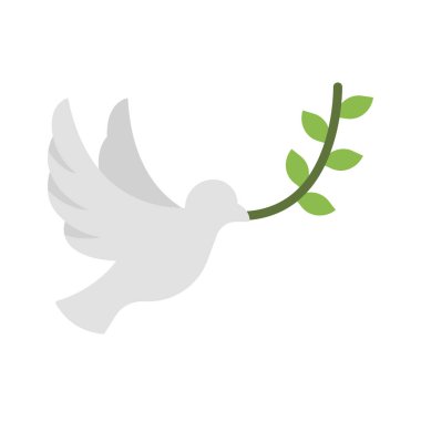 Zeytin dalı Web Simgesi Çizimi ile Güvercin
