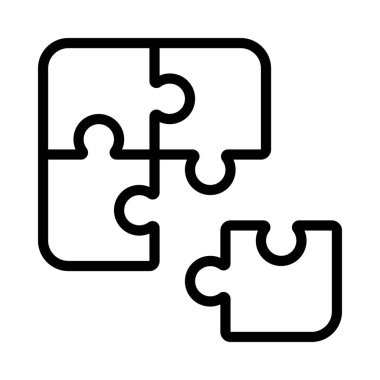 Yapboz parçaları simgesi. Web için basit bulmaca parçaları vektör simgesi çizimi