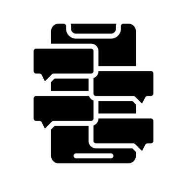 İleti Zinciri Mobil web simgesi vektör çizimi